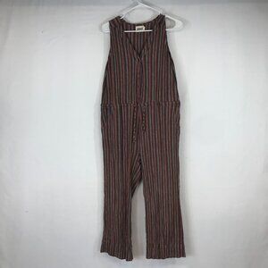 PACT - WOMEN'S MEDIUM - MULTICOLOR STRIPED ORGANIC COTTON SLEEVELESS JUMPSUIT